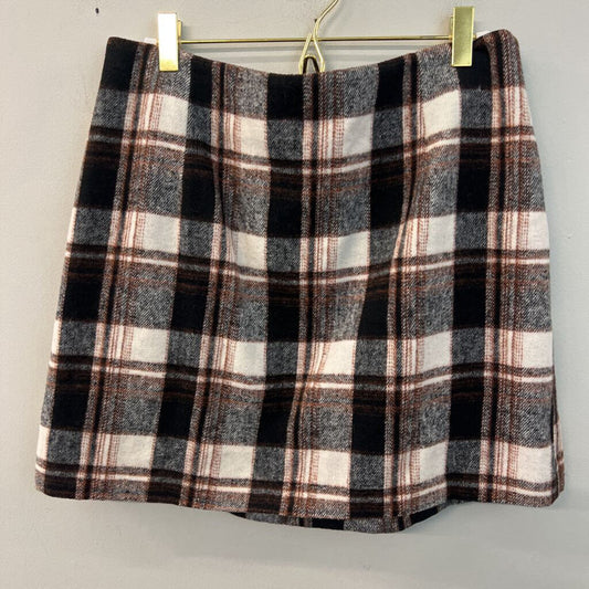 Jodifl Brown Plaid Skirt Large