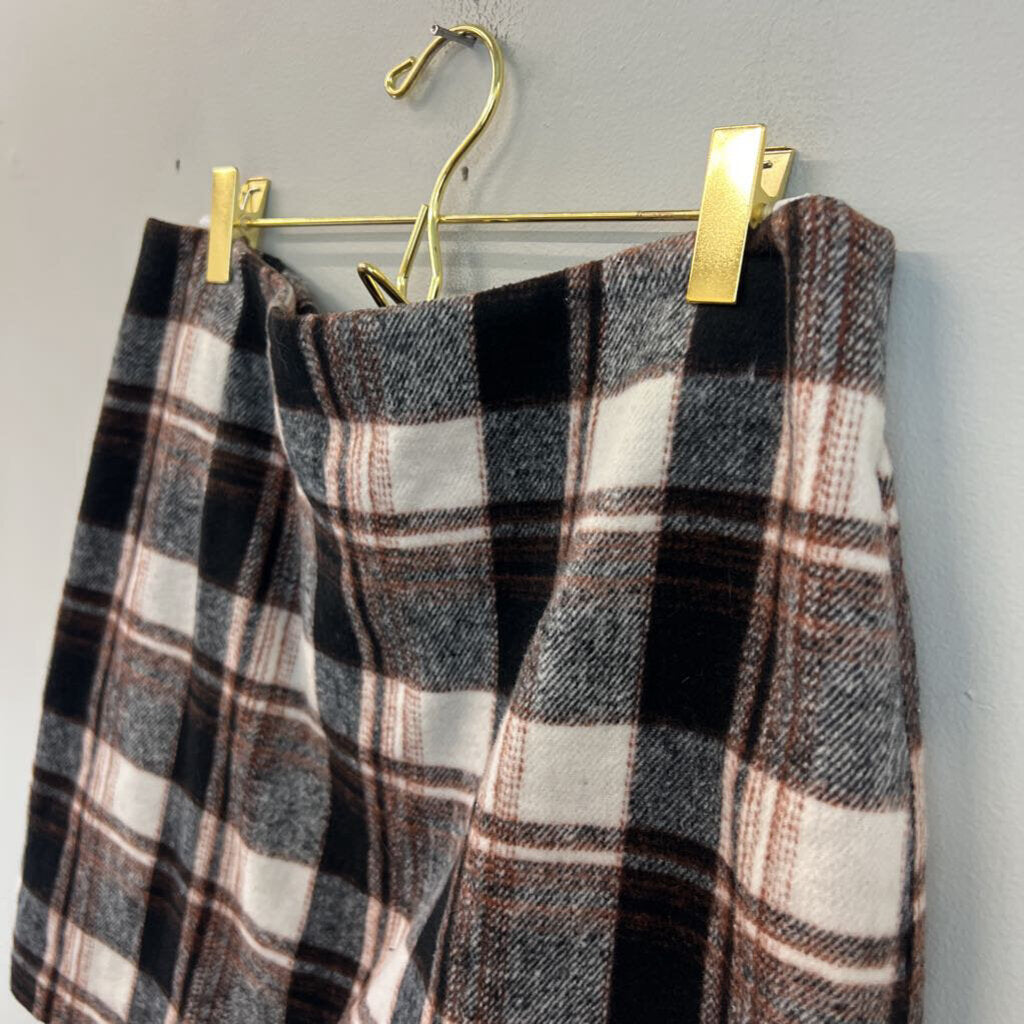 Jodifl Brown Plaid Skirt Large