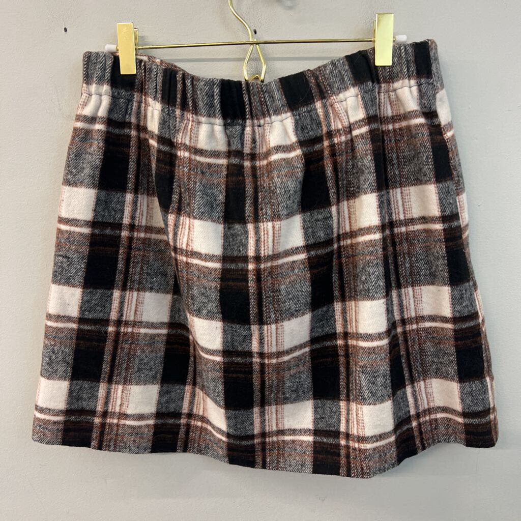 Jodifl Brown Plaid Skirt Large