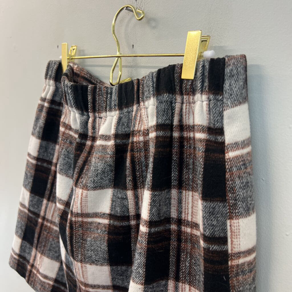 Jodifl Brown Plaid Skirt Large
