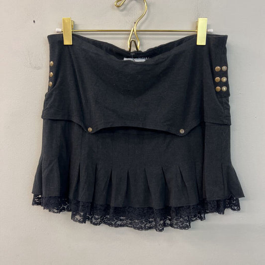 Nomads Black Lace Trim Mini Skirt Medium