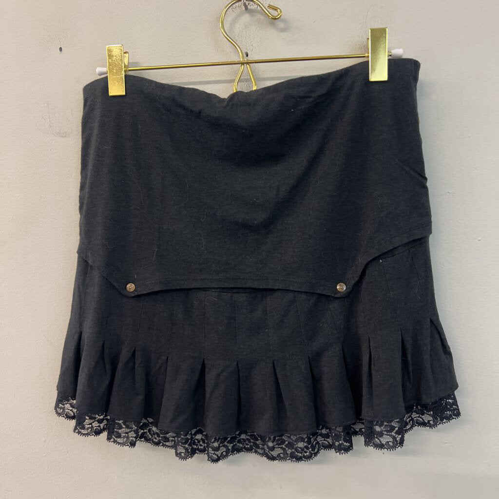 Nomads Black Lace Trim Mini Skirt Medium