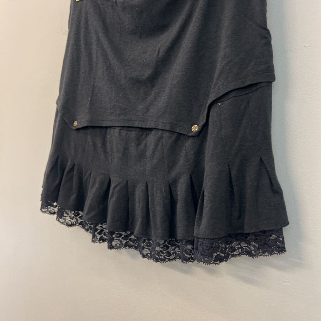 Nomads Black Lace Trim Mini Skirt Medium