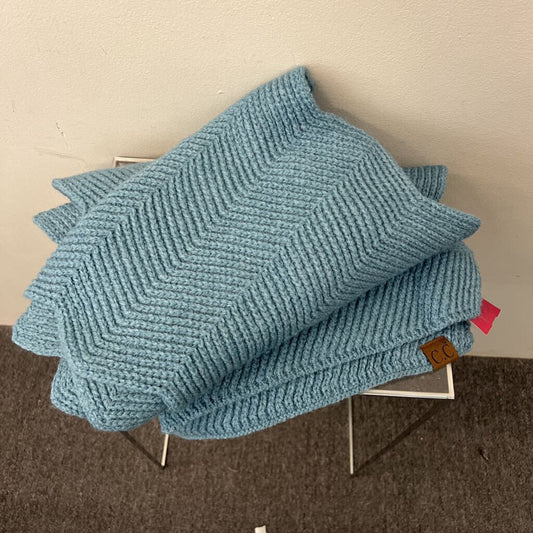 CC Blue Knit Scarf