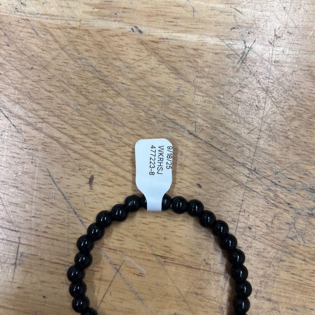 Black/ Gold Dragon Beaded Stretchy Bracelet