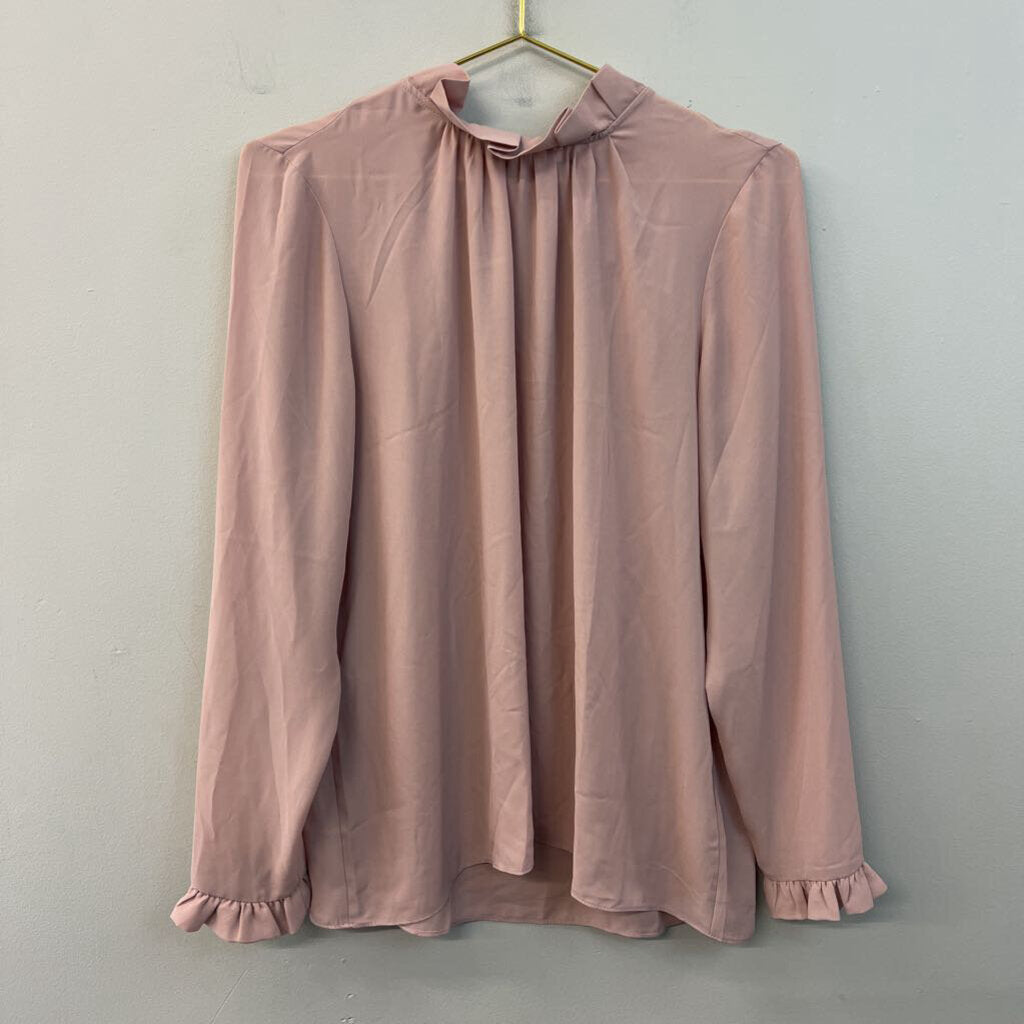 Violet and Claire Pink Mock Neck Long Sleeve Top Large