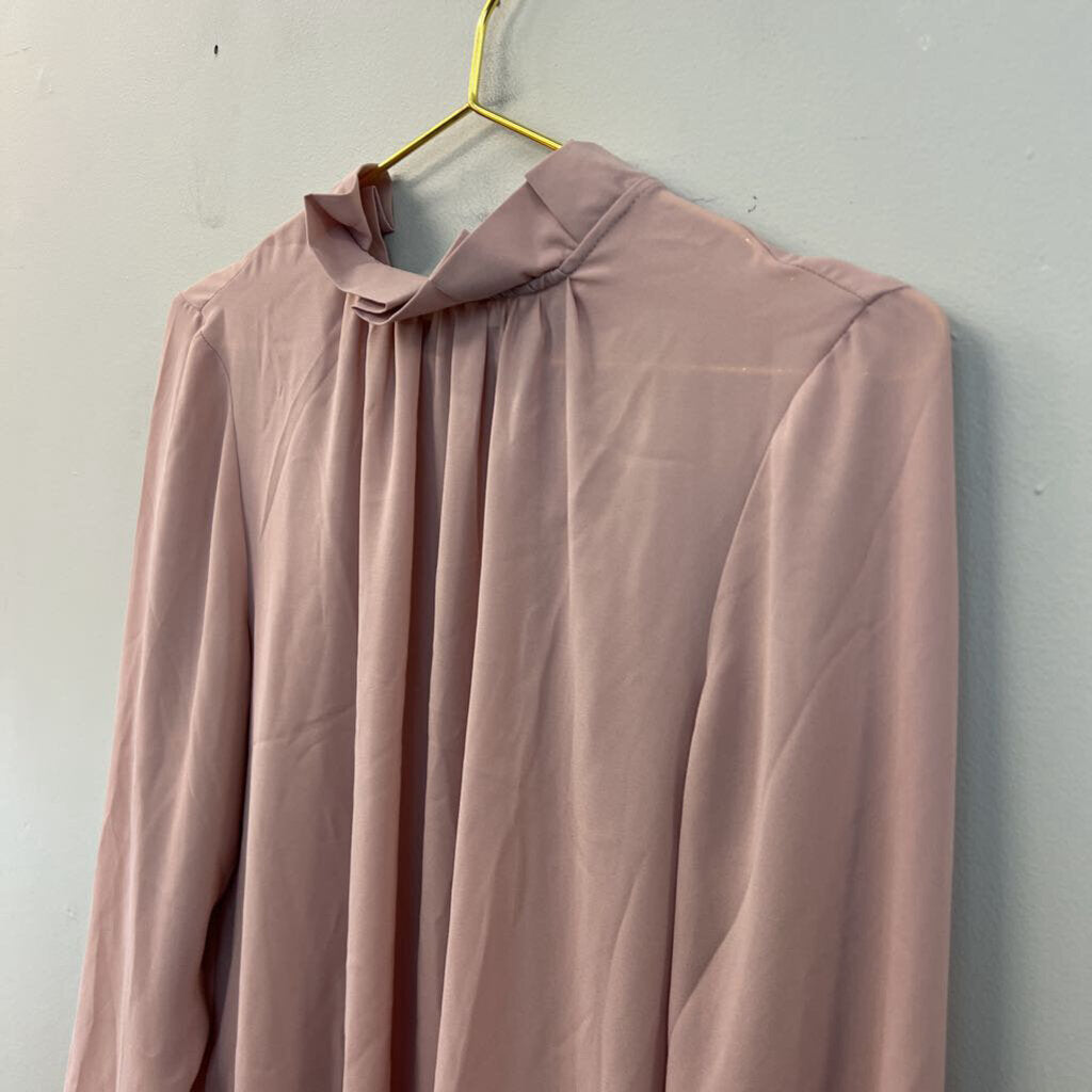 Violet and Claire Pink Mock Neck Long Sleeve Top Large