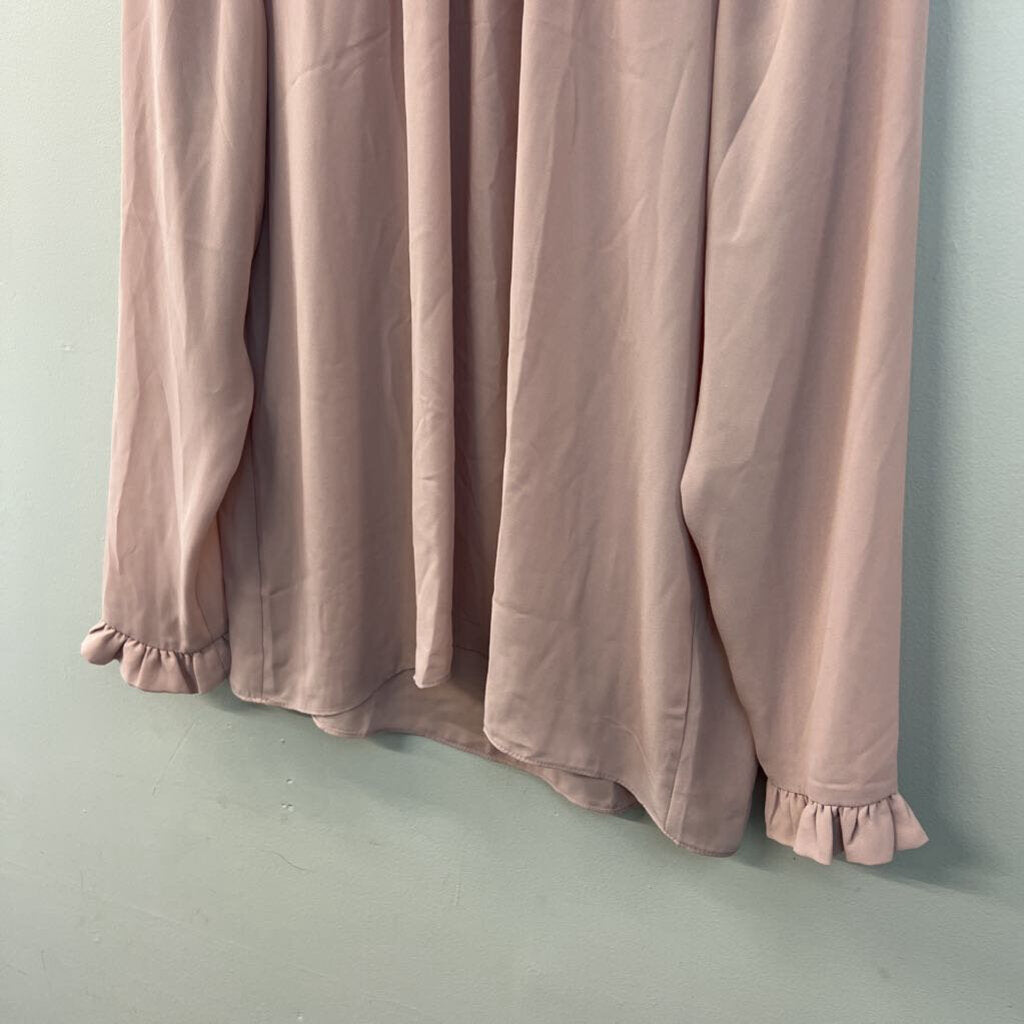 Violet and Claire Pink Mock Neck Long Sleeve Top Large