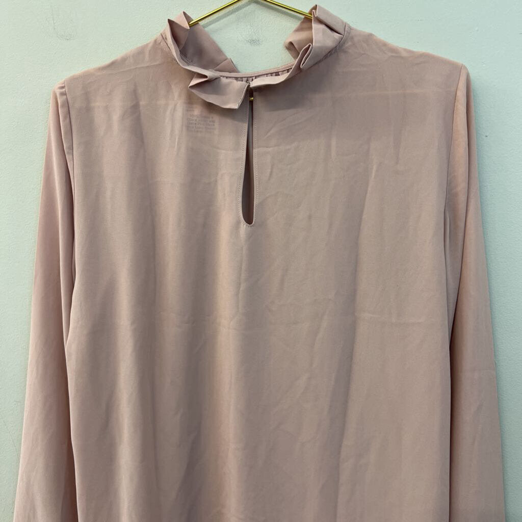 Violet and Claire Pink Mock Neck Long Sleeve Top Large