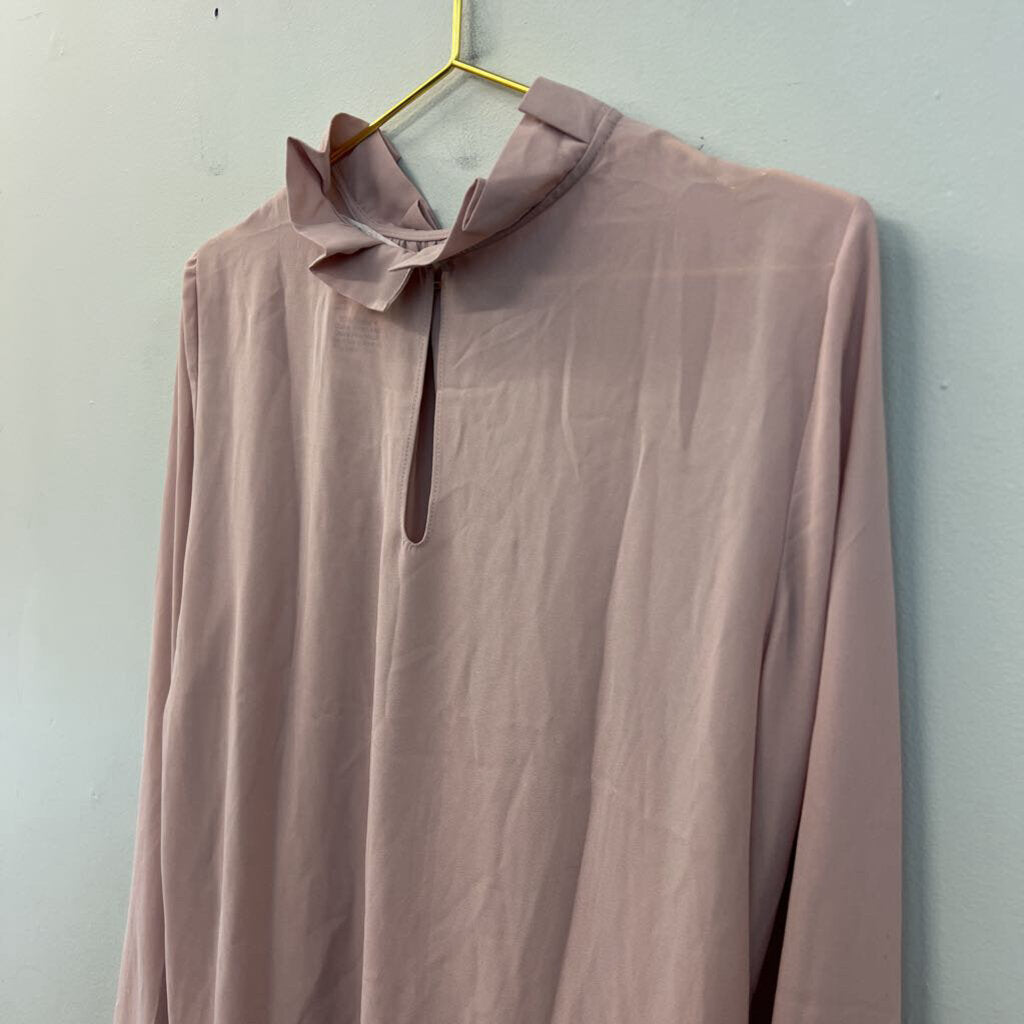 Violet and Claire Pink Mock Neck Long Sleeve Top Large