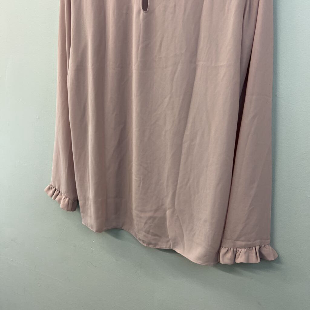 Violet and Claire Pink Mock Neck Long Sleeve Top Large