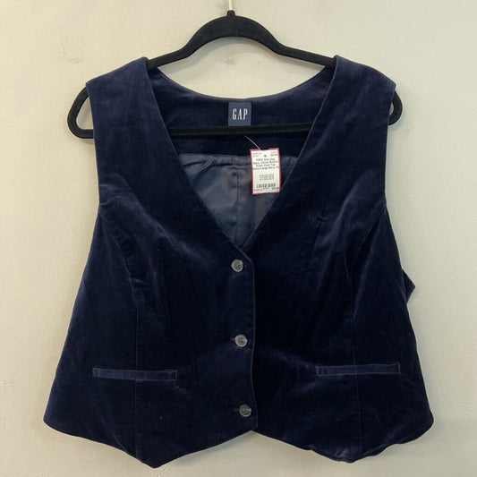 Gap Navy Velvet Button Front Vest Top Extra Large