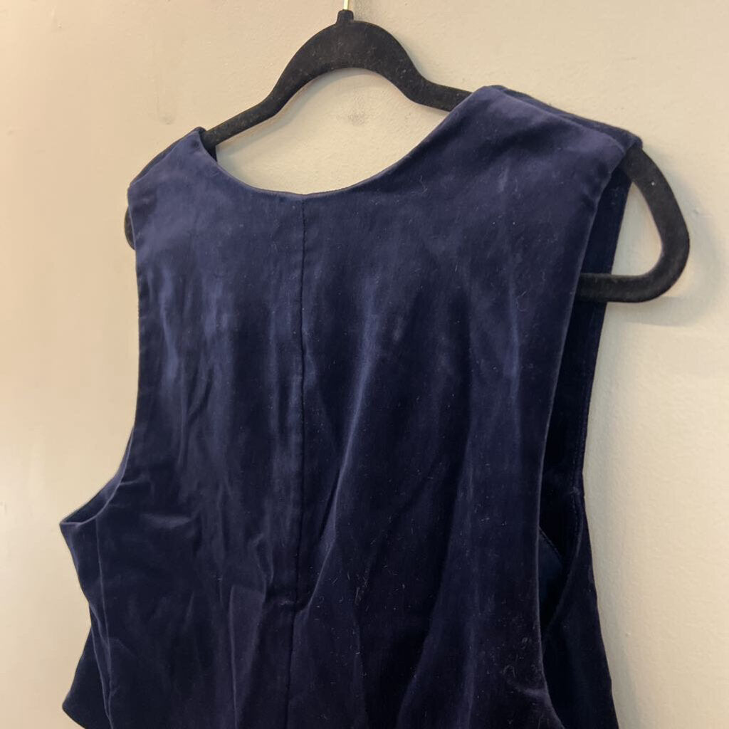Gap Navy Velvet Button Front Vest Top Extra Large