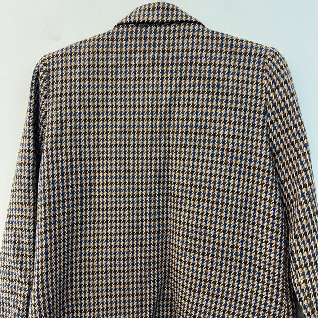Vintage Sag Harbor Brown Houndstooth Blazer Jacket 8 Petite