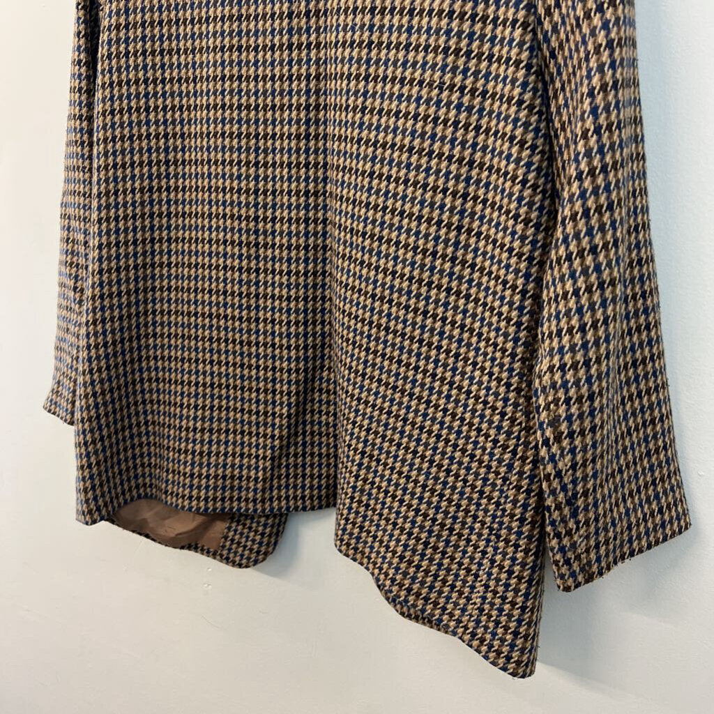 Vintage Sag Harbor Brown Houndstooth Blazer Jacket 8 Petite
