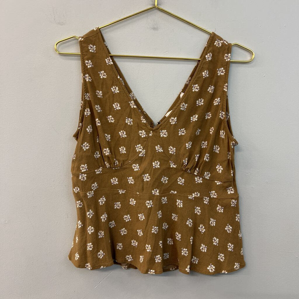 Loft Brown/ White Print Tank Top 2