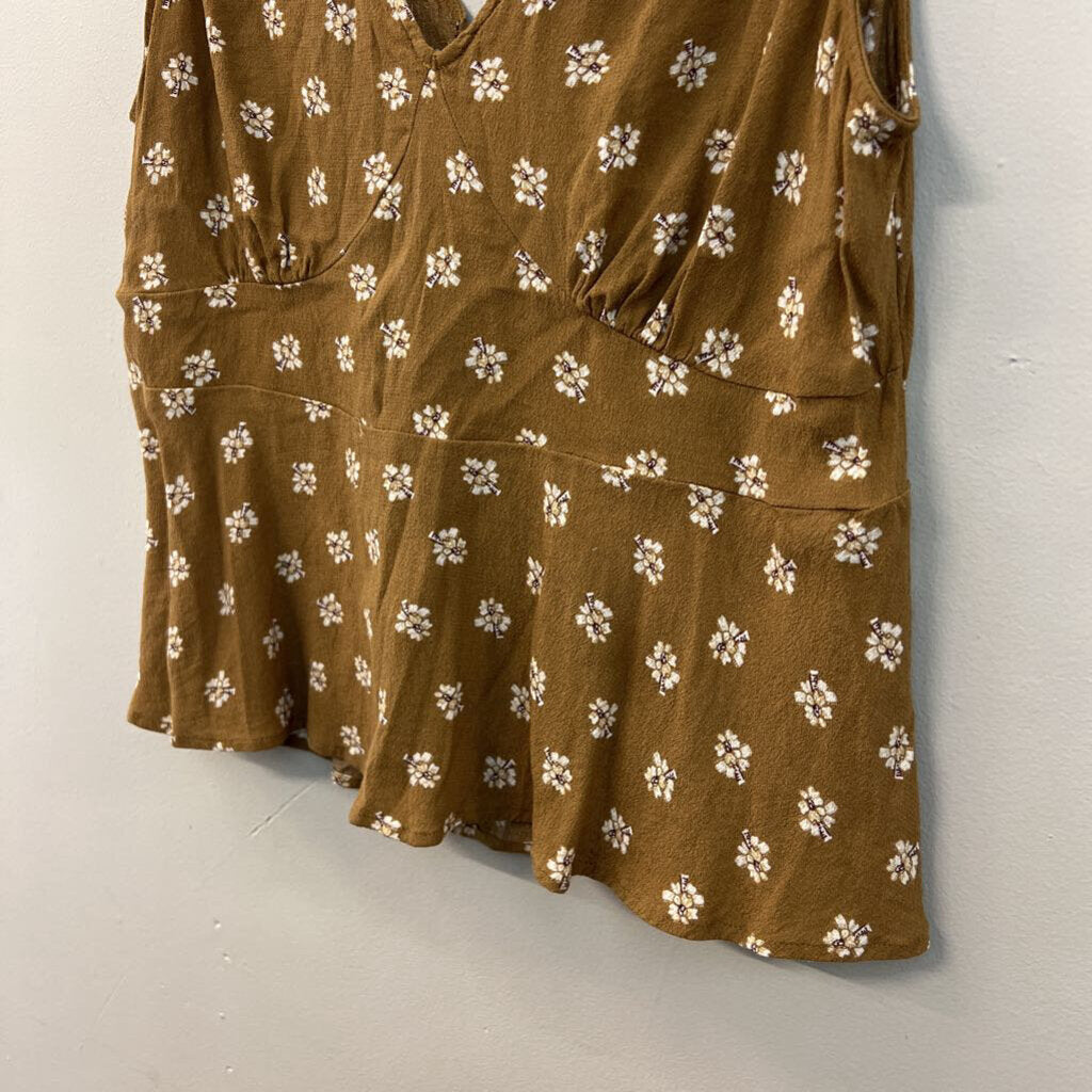 Loft Brown/ White Print Tank Top 2