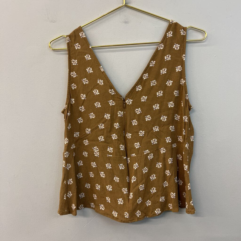 Loft Brown/ White Print Tank Top 2