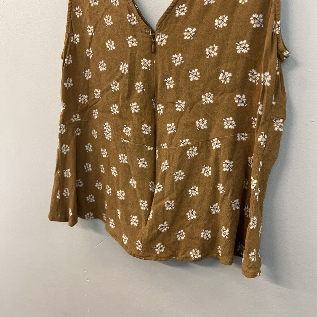 Loft Brown/ White Print Tank Top 2