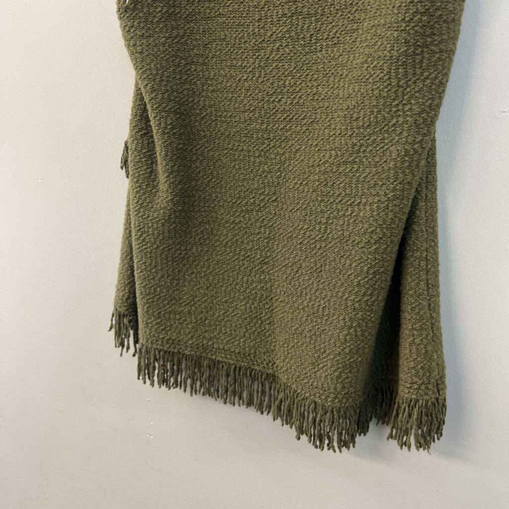 Akemi Kin Green Knit Fringe Hem Tank Top Medium