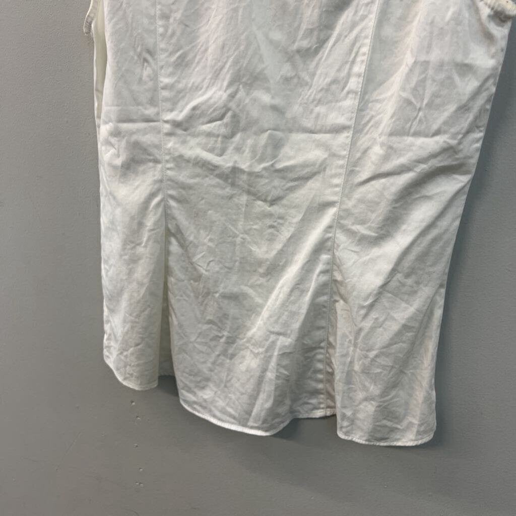 Free People White Short Ruffle Sleeve Button Down Top Small