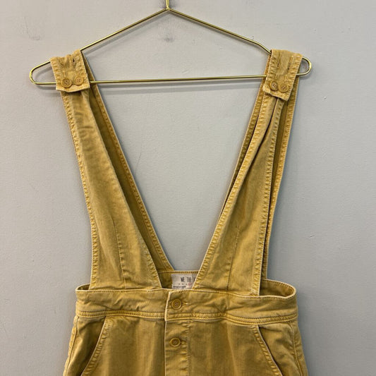 We The Free Yellow Denim Button Front Overall Dress 6