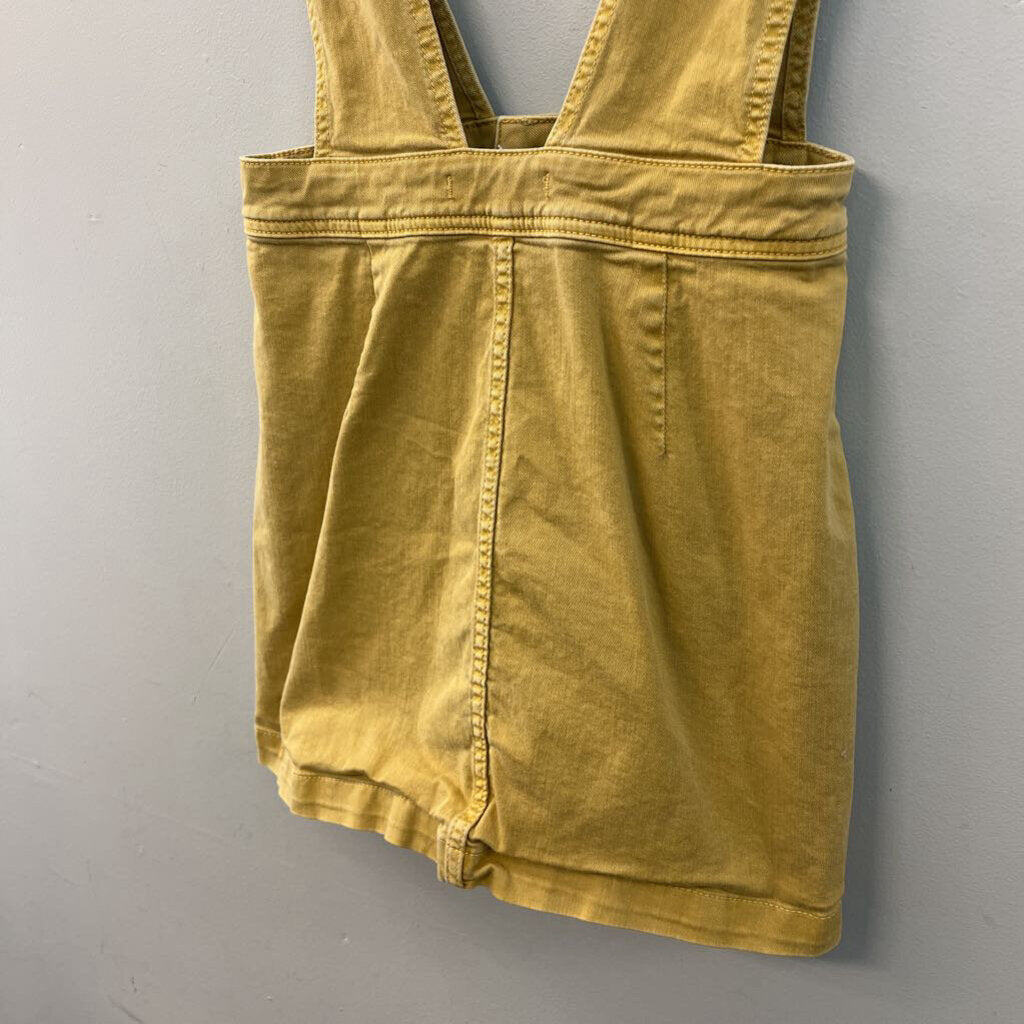 We The Free Yellow Denim Button Front Overall Dress 6