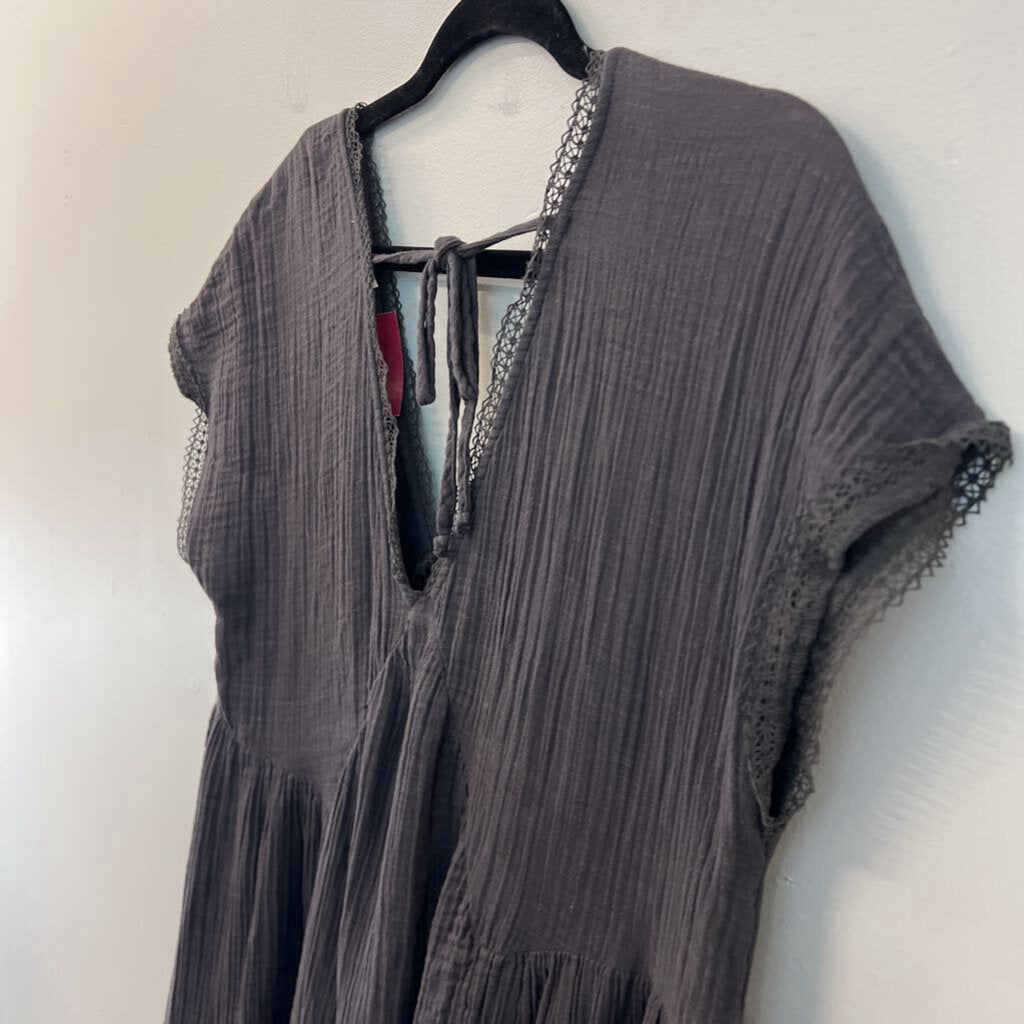 American Eagle Grey Short Sleeve Baby Doll Dress Medium