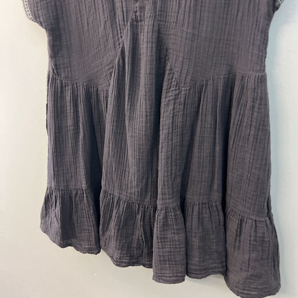 American Eagle Grey Short Sleeve Baby Doll Dress Medium