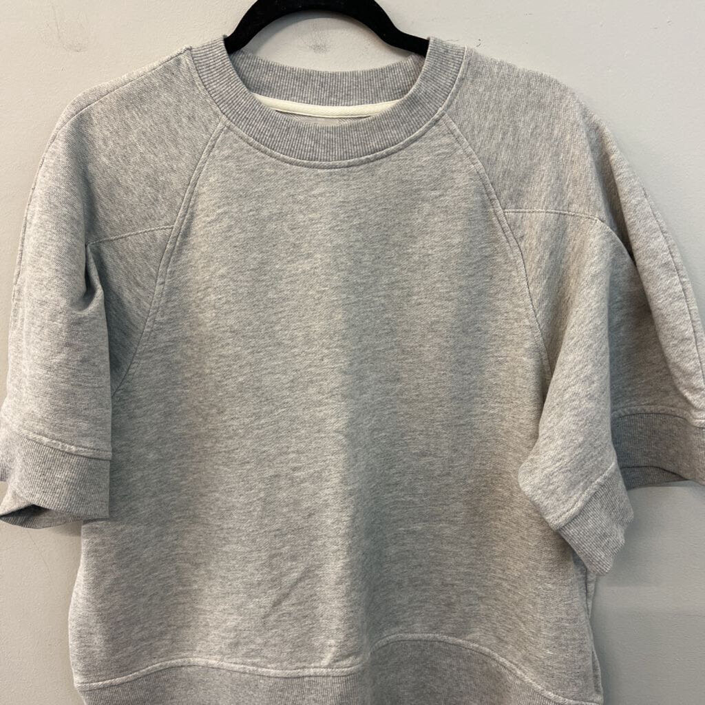 Calia Grey Short Sleeve Sweatshirt Top Large
