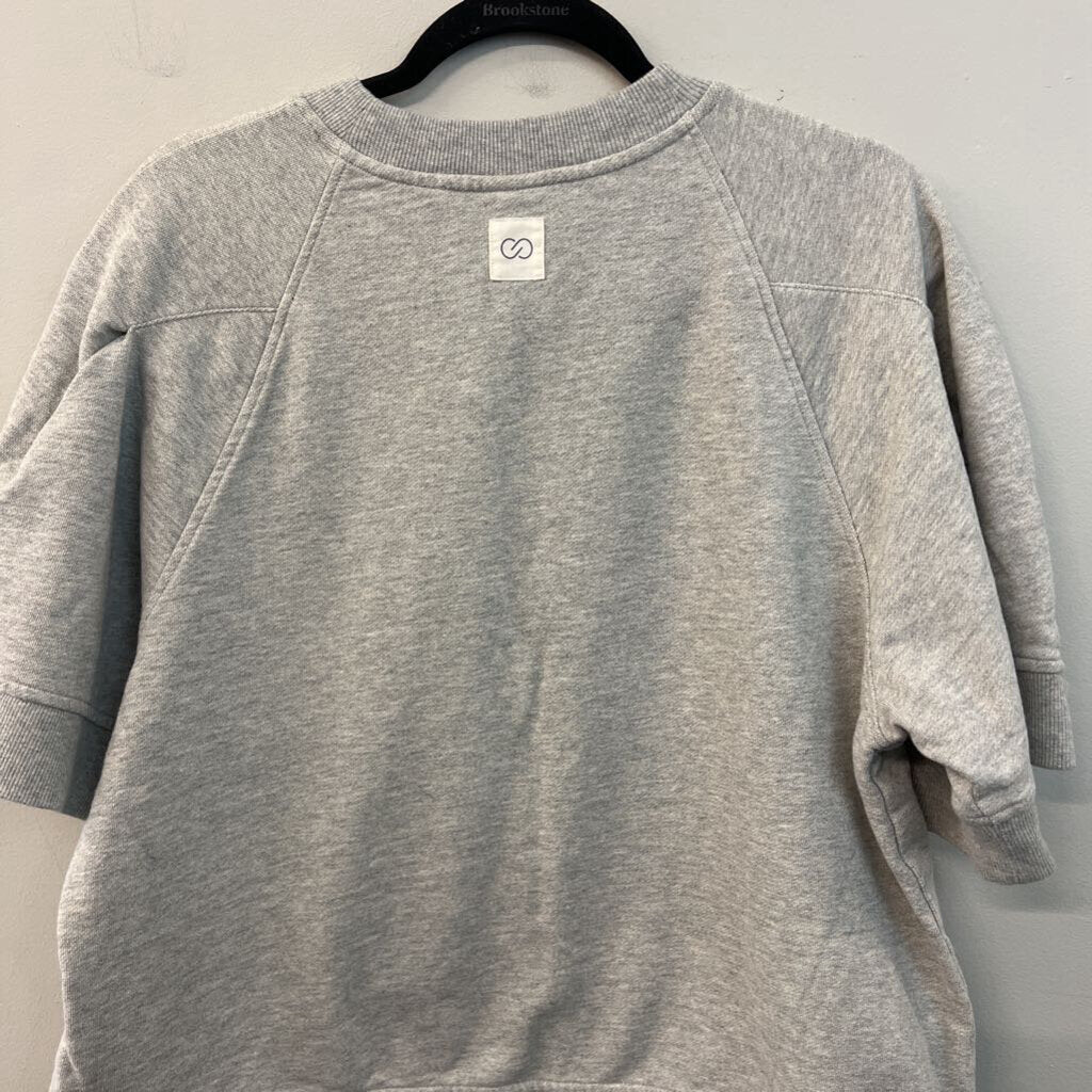 Calia Grey Short Sleeve Sweatshirt Top Large
