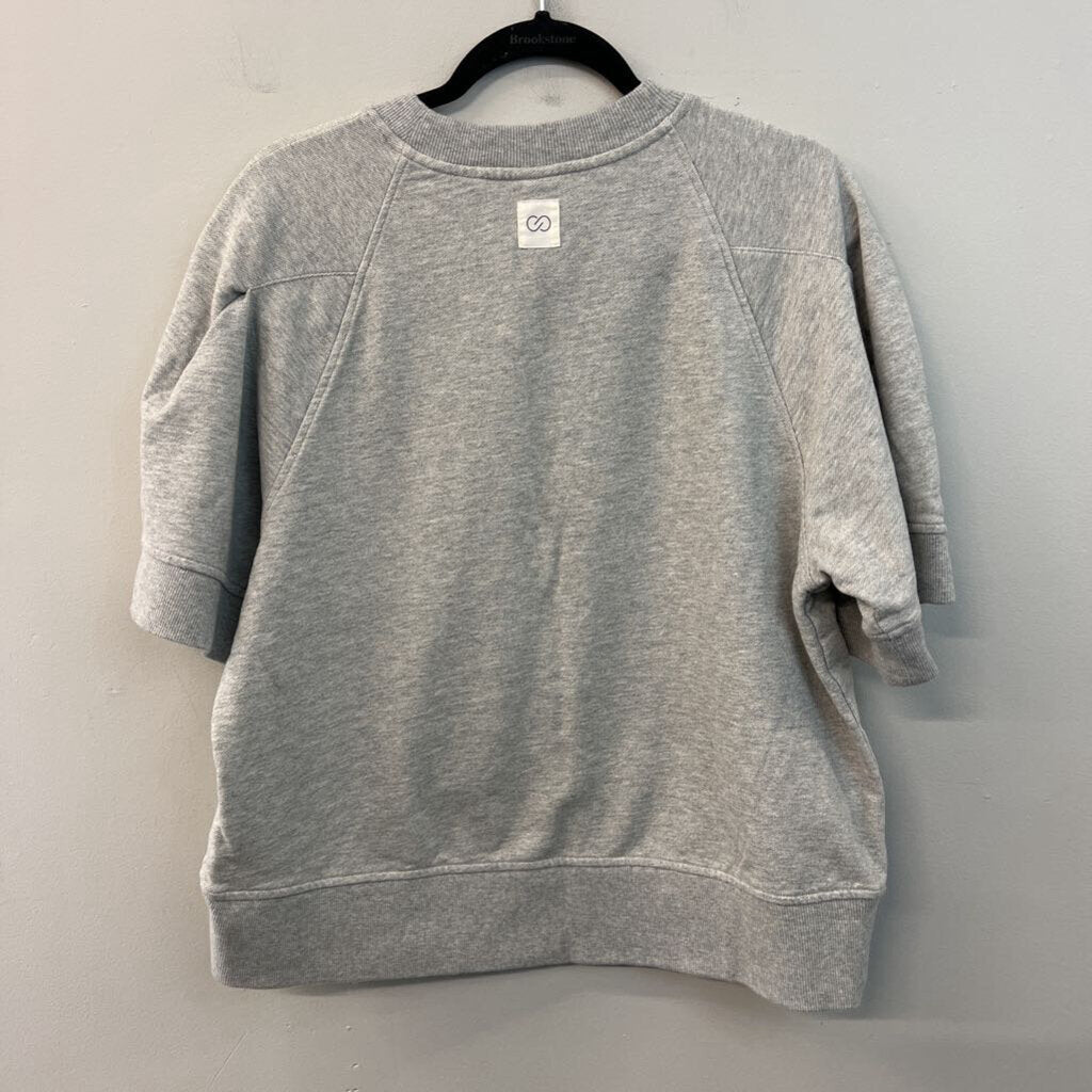 Calia Grey Short Sleeve Sweatshirt Top Large