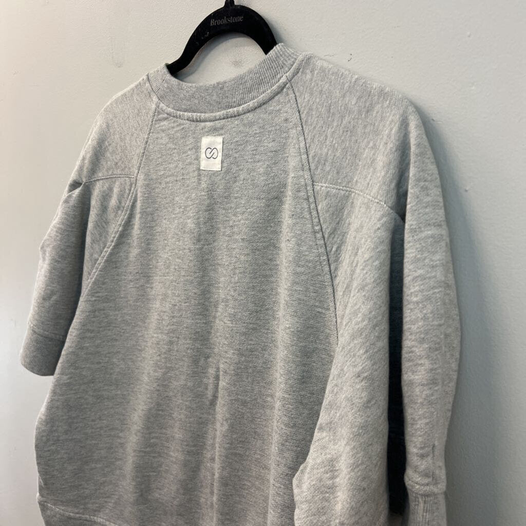 Calia Grey Short Sleeve Sweatshirt Top Large