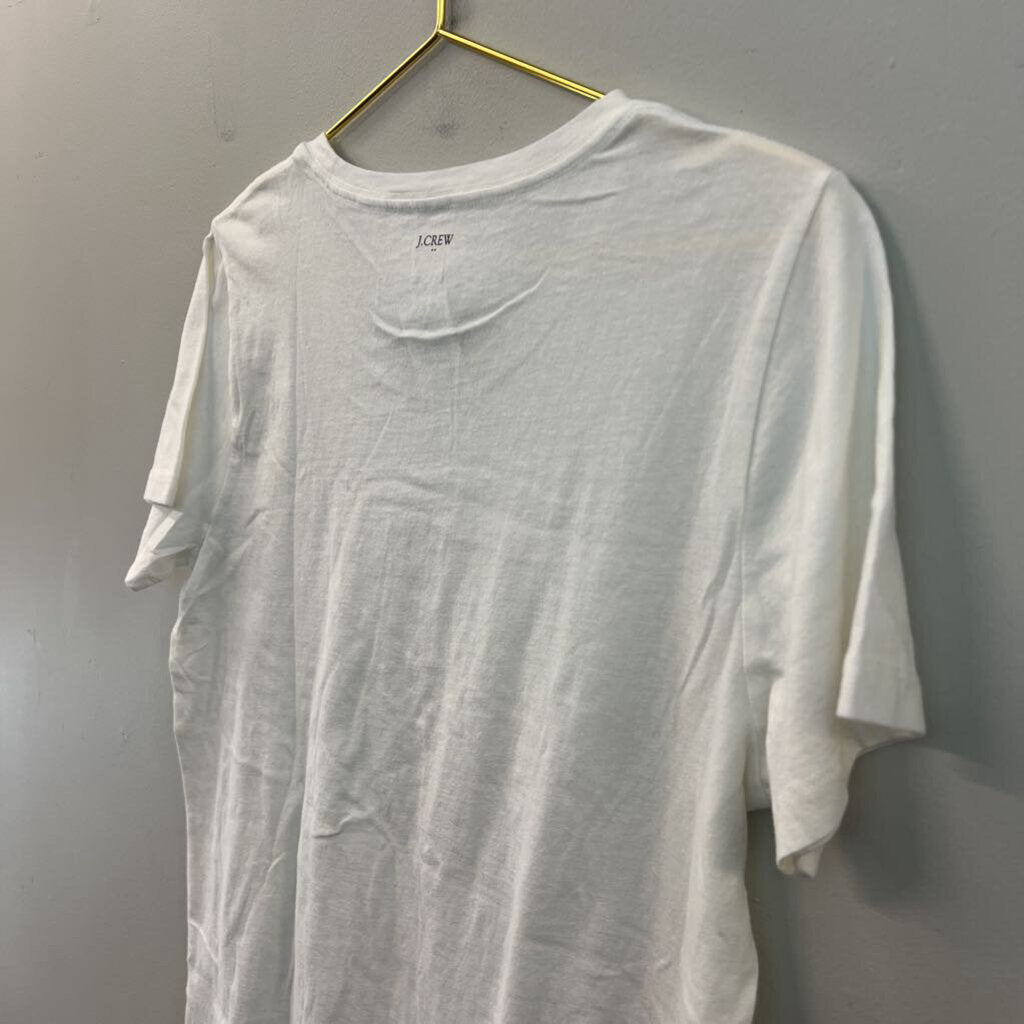 J Crew White/ Gold Brunches of Fun Short Sleeve Graphic Tee Large