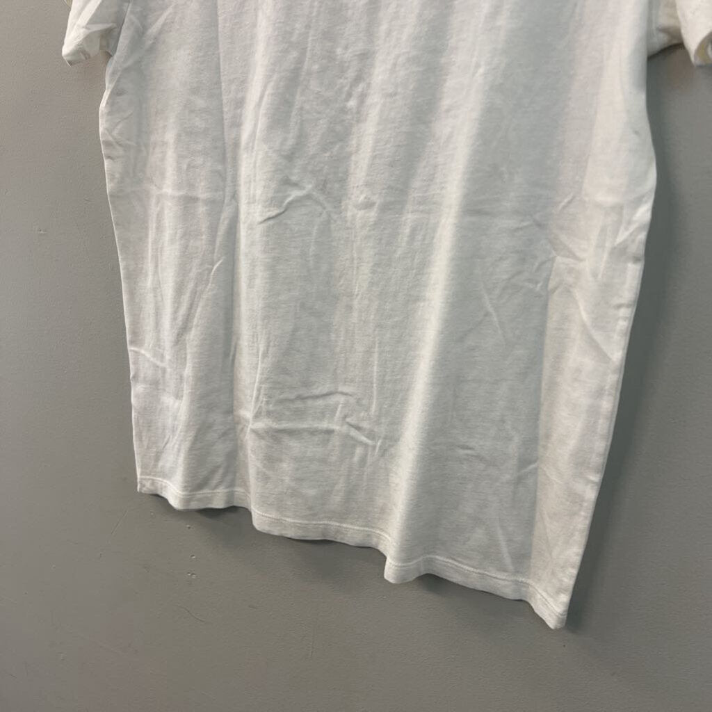 J Crew White/ Gold Brunches of Fun Short Sleeve Graphic Tee Large