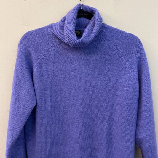 Jeanne Pierre Blue Knit Turtleneck Sweater Medium
