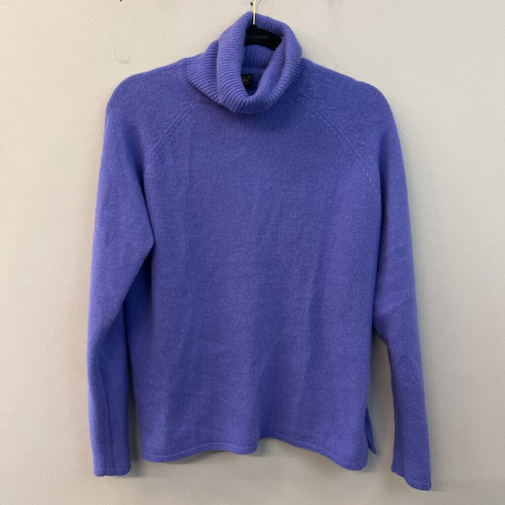 Jeanne Pierre Blue Knit Turtleneck Sweater Medium