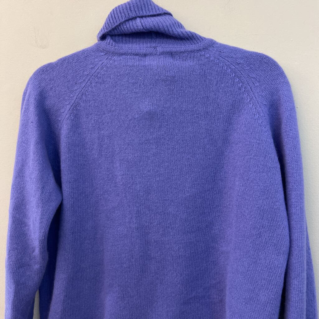 Jeanne Pierre Blue Knit Turtleneck Sweater Medium