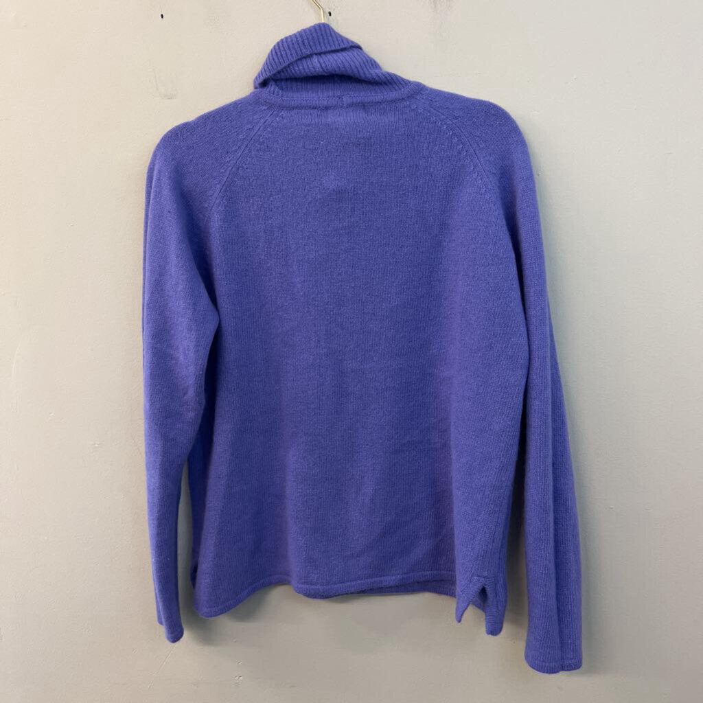 Jeanne Pierre Blue Knit Turtleneck Sweater Medium