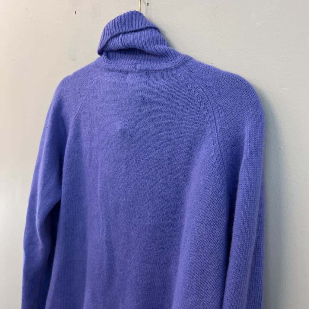 Jeanne Pierre Blue Knit Turtleneck Sweater Medium