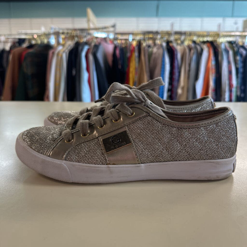 G by Guess Gold Quilted Shimmer Sneakers 8.5