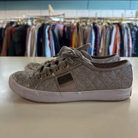 G by Guess Gold Quilted Shimmer Sneakers 8.5