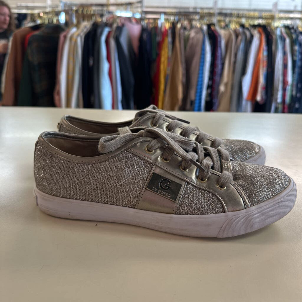 G by Guess Gold Quilted Shimmer Sneakers 8.5