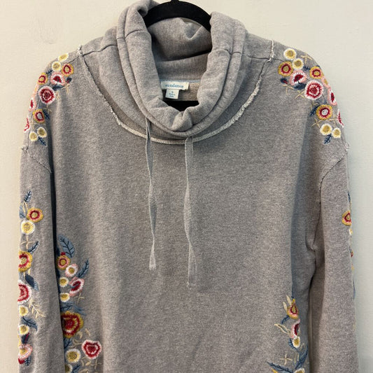 Sundance Grey/ Multi Embroidered Sleeve Pullover Top Small