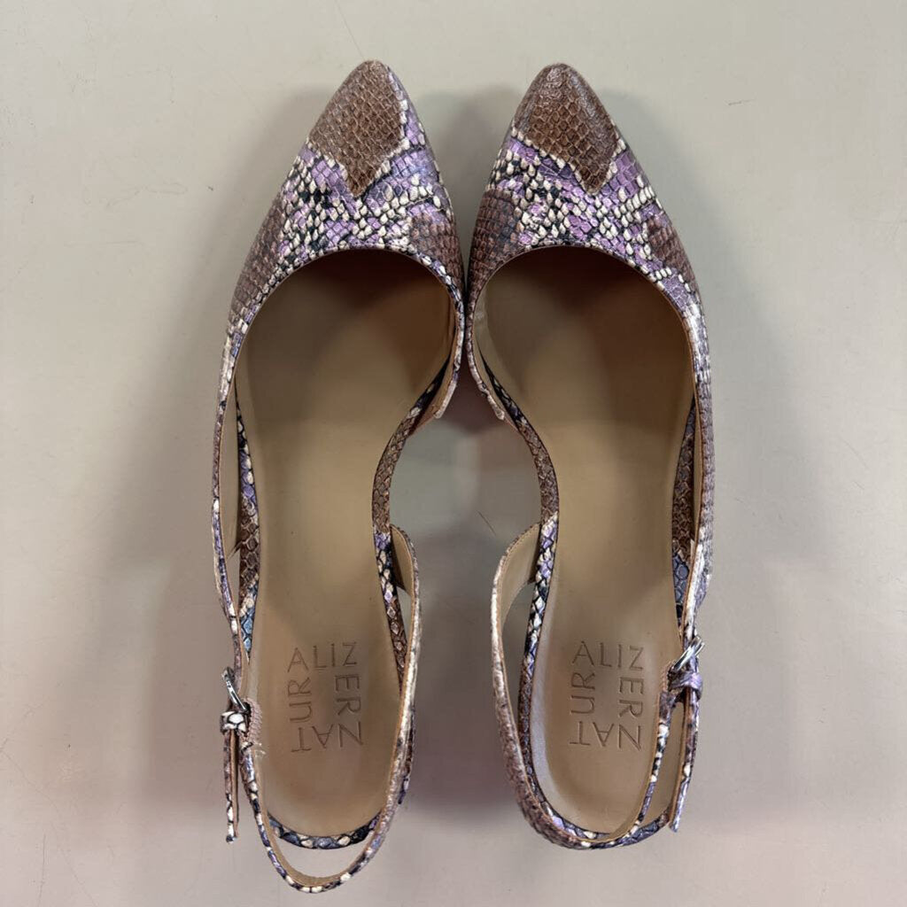 Naturalizer Brown Snakeskin Print Banks Slingback Pumps 9