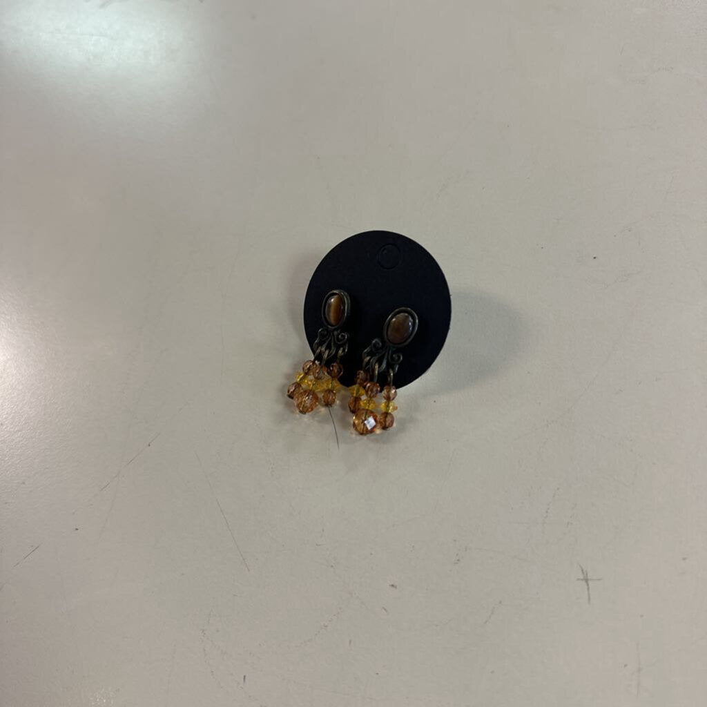Bronze/ Brown Beaded Drop Earrings