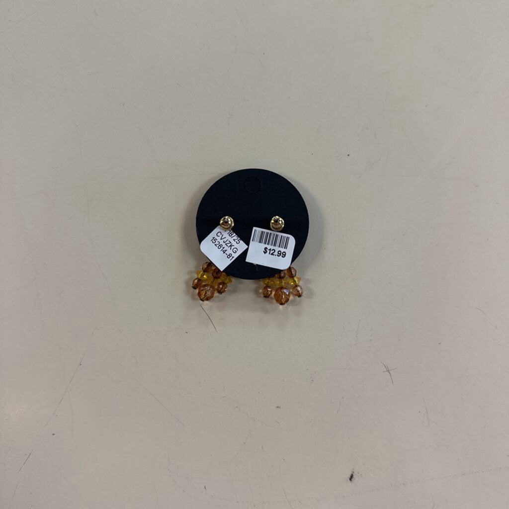 Bronze/ Brown Beaded Drop Earrings