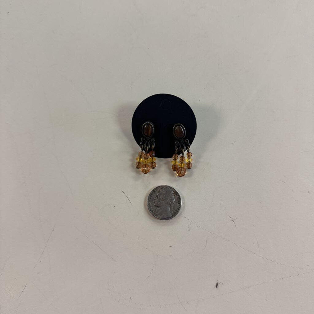 Bronze/ Brown Beaded Drop Earrings