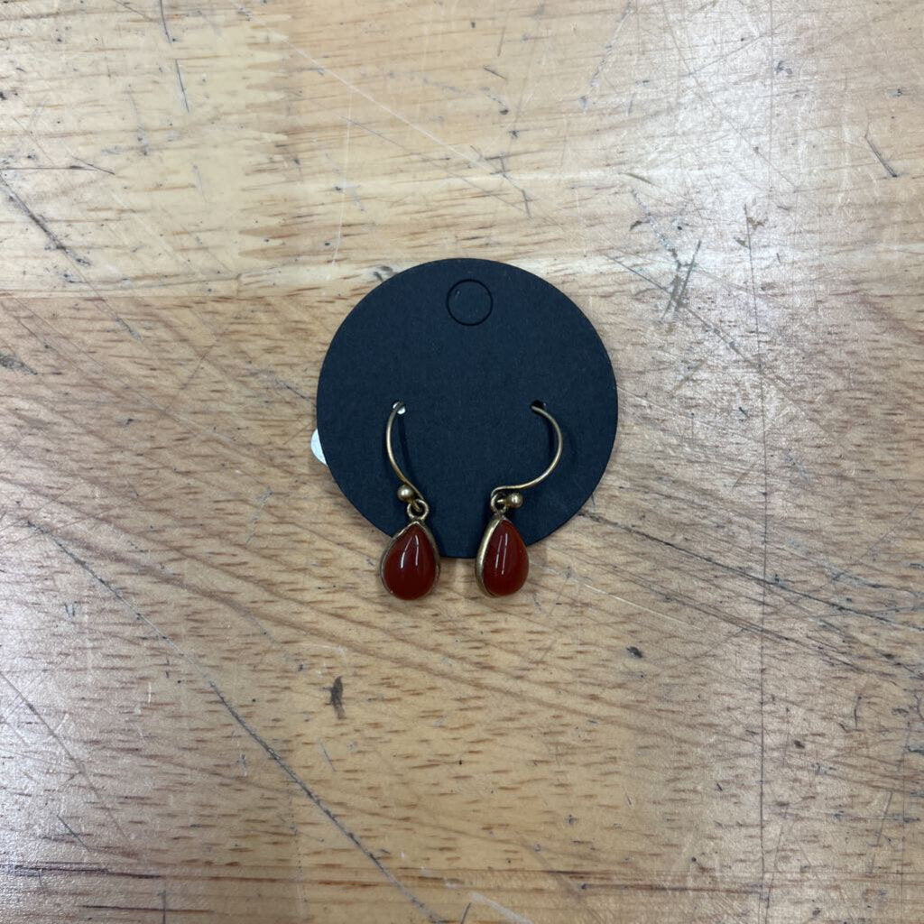 Gold/ Brown Teardrop Earrings