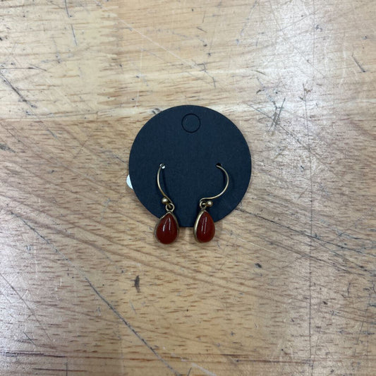 Gold/ Brown Teardrop Earrings